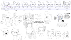 Size: 5000x2794 | Tagged: safe, artist:chopsticks, izzy moonbow, pipp petals, changeling, pegasus, pony, unicorn, g5, anatomy, cheek fluff, chest fluff, ear fluff, female, floppy ears, fluffy, izzy is tol, male, mare, monochrome, open mouth, pipp is short, sketch, sketch dump, skull, stallion, teeth, text, turnaround, yelling