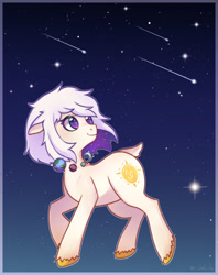 Size: 1280x1618 | Tagged: safe, artist:ruwudy, oc, oc only, earth pony, pony, earth pony oc, looking back, shooting star, solo, unshorn fetlocks