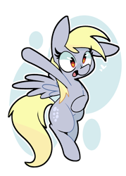 Size: 2500x3500 | Tagged: safe, artist:kindakismet, derpy hooves, pegasus, pony, g4, cute, derpabetes, female, high res, mare, open mouth, simple background, solo, spread wings, white background, wings