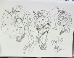 Size: 2311x1808 | Tagged: safe, artist:jully-park, princess luna, alicorn, pony, g4, doodle, female, mare, pencil drawing, s1 luna, traditional art