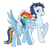 Size: 735x720 | Tagged: safe, artist:dasher666, artist:tinuleaf, edit, rainbow dash, soarin', pegasus, pony, g4, female, hug, male, mare, ship:soarindash, shipping, simple background, stallion, straight, white background, winghug, wings