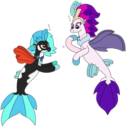 Size: 2369x2370 | Tagged: safe, artist:supahdonarudo, queen novo, oc, oc:icebeak, seapony (g4), series:novoember, g4, my little pony: the movie, bubble, high res, jewelry, necklace, simple background, transparent background
