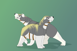 Size: 1800x1200 | Tagged: safe, artist:justanintrovert, oc, oc only, bear, polar bear, equestria at war mod, armor, armored bear, gradient background, scar, sketch, solo