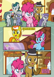 Size: 1920x2715 | Tagged: safe, artist:alexdti, carrot cake, cloudy quartz, cup cake, igneous rock pie, limestone pie, marble pie, maud pie, pinkie pie, earth pony, pony, comic:how we met, g4, comic, family, father and child, father and daughter, female, filly, filly limestone pie, filly marble pie, filly maud pie, filly pinkie pie, male, mare, mother and child, mother and daughter, siblings, sisters, stallion, twins, varying degrees of want, younger