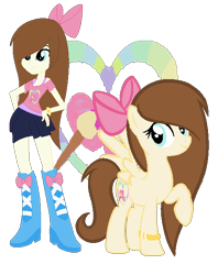 Size: 502x635 | Tagged: safe, artist:cutecutederpypony14, oc, oc only, pegasus, pony, equestria girls, g4, boots, clothes, equestria girls-ified, high heel boots, pinkie pie's boots, shirt, shoes, simple background, skirt, solo, transparent background