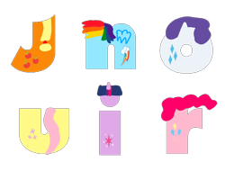 Size: 1284x974 | Tagged: safe, artist:ezekielzian, applejack, fluttershy, pinkie pie, rainbow dash, rarity, twilight sparkle, g4, alphabet, disney, disney junior, don't dead open inside, no pony, simple background, transparent background