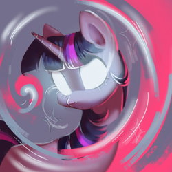 Size: 2000x2000 | Tagged: safe, artist:ariamidnighters, twilight sparkle, pony, unicorn, g4, female, glowing, glowing eyes, high res, mare, solo, unicorn twilight