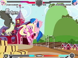 Size: 636x479 | Tagged: safe, firefly, fluttershy, lily, lily valley, rainbow dash, bird, fighting is magic, g4, palette swap, recolor, sweet apple acres