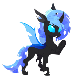 Size: 3411x3591 | Tagged: safe, artist:belka-sempai, oc, oc only, oc:night sky (polak23), changeling, changeling oc, changelingified, cute, high res, simple background, solo, species swap, transparent background