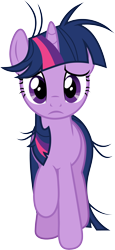 Size: 3000x6524 | Tagged: safe, artist:cloudy glow, twilight sparkle, g4, lesson zero, .ai available, messy mane, simple background, solo, transparent background, vector