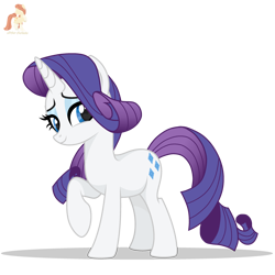 Size: 3000x3000 | Tagged: safe, artist:r4hucksake, rarity, pony, unicorn, g4, base used, cute, eyeshadow, high res, horn, looking at you, makeup, raised hoof, raribetes, simple background, smiling, solo, transparent background