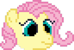 Size: 301x203 | Tagged: safe, fluttershy, pegasus, pony, g4, bust, pixel art, simple background, solo, transparent background