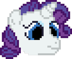 Size: 266x217 | Tagged: artist needed, safe, rarity, pony, unicorn, g4, bust, pixel art, simple background, solo, transparent background