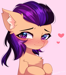 Size: 2069x2328 | Tagged: safe, artist:airiniblock, oc, oc only, oc:fila briqhtspark, earth pony, pony, blushing, bust, chest fluff, heart, heart eyes, high res, icon, patreon, patreon reward, reward, solo, wingding eyes