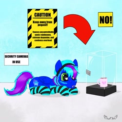 Size: 1773x1773 | Tagged: safe, artist:mistyquest, oc, oc only, oc:shadow glare, pegasus, pony, beanie, blue coat, blue fur, clothes, coffee, coffee mug, comic, comic page, crouching, digital art, drawing, drool, folded wings, full body, glass case, glowstick, green eyes, hat, heart, heart eyes, indoors, inktober, jewelry, kneesocks, looking at something, lying down, lying on the ground, male, male oc, mug, multicolored hair, multicolored mane, multicolored tail, necklace, photo, purple hair, purple mane, purple tail, room, scene, sign, single panel, sitting, socks, solo, stallion, stare, striped mane, striped socks, tail, thigh highs, turquoise hair, turquoise mane, turquoise tail, warning sign, wide eyes, wingding eyes, wings, wow