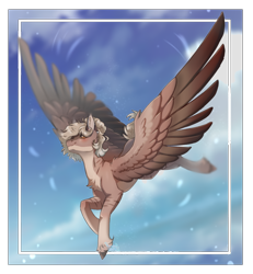 Size: 1050x1138 | Tagged: safe, artist:kiyart, oc, oc only, oc:amoo, pegasus, pony, zebra, cloud, digital, female, flying, heterochromia, mare, pegasus oc, pony oc, smiling, solo, spread wings, wings, zebra oc