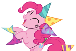 Size: 8680x5838 | Tagged: safe, artist:andoanimalia, pinkie pie, earth pony, pony, g4, female, happy birthday, hat, mare, party hat, simple background, solo, transparent background, vector