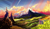 Size: 2535x1466 | Tagged: safe, artist:hyper dash, twilight sparkle, alicorn, pony, g4, butt, cloud, female, field, impressionism, mare, modern art, mountain, mountain range, plot, rear view, scenery, solo, standing, sunset, twilight sparkle (alicorn)