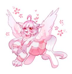 Size: 1723x1761 | Tagged: safe, artist:iamsmileo, oc, oc only, oc:ophelia, hippogriff, clothes, cute, pastel, pink, school uniform, simple background, solo, transparent background