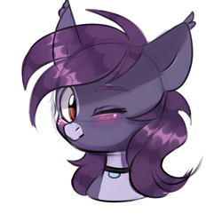 Size: 3000x3000 | Tagged: safe, artist:pesty_skillengton, oc, oc only, oc:pestyskillengton, bat pony, pony, bust, collar, cute, female, high res, sketch, solo