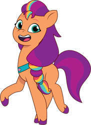 Size: 908x1250 | Tagged: safe, artist:prixy05, sunny starscout, earth pony, pony, g5, my little pony: tell your tale, female, looking at you, mane stripe sunny, mare, open mouth, simple background, solo, transparent background, vector
