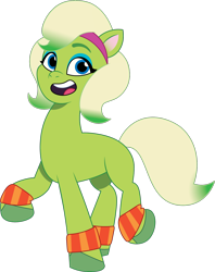 Size: 1206x1521 | Tagged: safe, alternate character, alternate version, artist:prixy05, part of a set, minty (g5), earth pony, pony, g5, my little pony: tell your tale, female, gradient mane, headband, mare, open mouth, simple background, solo, sweatband, transparent background, vector