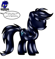 Size: 3840x4154 | Tagged: safe, artist:damlanil, oc, oc:lady lightning strike, latex pony, original species, pegasus, pony, bondage, comic, commission, dialogue, encasement, female, latex, latexified, liquid latex, living latex, mare, no eyes, no face, no mouth, offscreen character, rubber, rubber drone, rubber suit, shiny, show accurate, simple background, solo, speech bubble, storm king's emblem, story, story included, text, transformation, transparent background, vector, wings