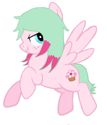 Size: 828x966 | Tagged: safe, artist:starisenby, derpibooru exclusive, oc, oc:cherry cake, pegasus, pony, g4, base used, female, magical lesbian spawn, mare, offspring, parent:blossomforth, parent:pinkie pie, parents:pinkieforth, raised hoof, simple background, solo, transparent background