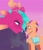 Size: 874x1024 | Tagged: safe, artist:aztrial, blaize skysong, sunny starscout, dragon, earth pony, pony, g5, my little pony: make your mark, my little pony: make your mark chapter 6, the isle of scaly, spoiler:g5, bag, blushing, dragoness, duo, female, height difference, horns, lesbian, mane stripe sunny, mare, redraw, scene interpretation, ship:sunnyblaize, shipping, size difference, sweat, sweatdrop, the isle of scaly (location)