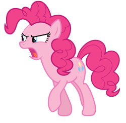 Size: 6898x6712 | Tagged: safe, artist:estories, pinkie pie, earth pony, pony, g4, angry, female, mare, simple background, solo, transparent background, unamused, vector