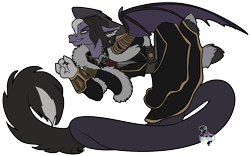 Size: 3201x1998 | Tagged: safe, artist:brainiac, oc, oc:hades (brainiac), draconequus, crossover, emet-selch, final fantasy, final fantasy xiv, male, rule 85, simple background, solo, transparent background