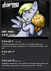 Size: 679x943 | Tagged: safe, artist:trr_bc, derpy hooves, fighting is magic, fighting is magic aurora, g4, food, muffin, playing card, solo, trading card, trading card game