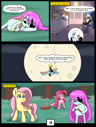Size: 6000x8000 | Tagged: safe, artist:chedx, applejack, fluttershy, pinkie pie, rainbow dash, rarity, earth pony, pegasus, pony, unicorn, comic:learning with pibby glitch battles, g4, comic, commission, community related, corrupted, crossover, error, fanfic, glitch, mordecai, multiverse, pibby, regular show, rigby (regular show), spongebob squarepants, spongebob squarepants (character)