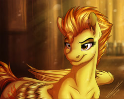 Size: 2500x2000 | Tagged: safe, artist:lupiarts, spitfire, pegasus, pony, g4, beautiful, beautisexy, female, high res, mare, sexy, smiling, solo, stupid sexy spitfire