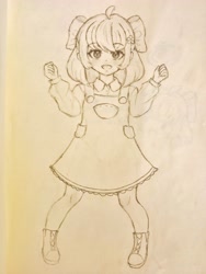 Size: 3072x4096 | Tagged: safe, artist:玉曦月樱, apple bloom, human, g4, humanized, sketch, solo, traditional art