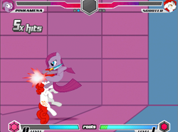 Size: 639x476 | Tagged: safe, pinkie pie, fighting is magic, g4, pinkamena diane pie, scooter (character), testing zone, training