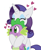 Size: 612x753 | Tagged: safe, artist:cmara, rarity, spike, dragon, pony, unicorn, g4, ^^, cute, daaaaaaaaaaaw, eyes closed, eyeshadow, female, heart, hug, hug from behind, makeup, male, mare, raribetes, ship:sparity, shipping, simple background, smiling, spikabetes, straight, white background