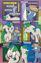 Size: 1920x2948 | Tagged: safe, artist:alexdti, oc, oc only, oc:brainstorm (alexdti), oc:star logic, pony, unicorn, comic:quest for friendship retold, dialogue, floppy ears, speech bubble, twilight's castle