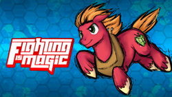 Size: 1920x1080 | Tagged: safe, big macintosh, fighting is magic, g4, big macintosh's yoke, horse collar, logo, male, solo, stallion, wallpaper