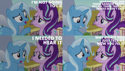 Size: 2000x1125 | Tagged: safe, edit, edited screencap, editor:quoterific, screencap, starlight glimmer, trixie, all bottled up, g4