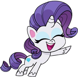 Size: 739x726 | Tagged: safe, edit, edited screencap, editor:pascalmulokozi2, screencap, rarity, pony, g4, g4.5, my little pony: pony life, background removed, eyes closed, female, mare, not a vector, open mouth, pointing, simple background, solo, transparent background