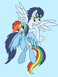 Size: 720x960 | Tagged: safe, artist:dasher666, artist:skysparkthepegasus, edit, rainbow dash, soarin', pegasus, pony, g4, female, male, mare, ship:soarindash, shipping, stallion, straight