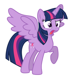 Size: 6753x7000 | Tagged: safe, artist:estories, twilight sparkle, alicorn, pony, g4, absurd resolution, angry, female, mare, open mouth, raised hoof, simple background, solo, spread wings, transparent background, twilight sparkle (alicorn), vector, wings