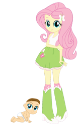 Size: 828x1301 | Tagged: safe, artist:josephpatrickbrennan, fluttershy, oc, equestria girls, g4, boots, clothes, high heel boots, shirt, shoes, simple background, skirt, socks, transparent background