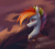 Size: 1533x1365 | Tagged: safe, artist:rupustea, rainbow dash, pegasus, pony, g4, alternate timeline, apocalypse dash, bust, crystal war timeline, eye scar, facial scar, profile, scar, solo, torn ear