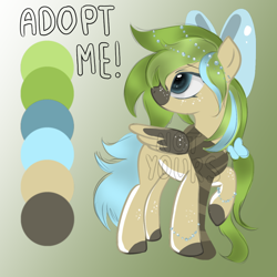 Size: 1080x1080 | Tagged: safe, artist:komikoe, oc, oc only, pegasus, pony, adoptable, adoptable open, base used, bidding, cheap, female, gradient background, mare, solo