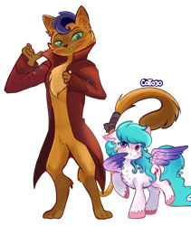 Size: 3480x4130 | Tagged: safe, artist:cottonheart05, capper dapperpaws, oc, abyssinian, pegasus, pony, g4, blushing, canon x oc, caption, fanart, flirting, image macro, romance, romantic, shipping, simple background, text, transparent background