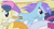 Size: 193x105 | Tagged: safe, screencap, bon bon, orchid dew, sweetie drops, earth pony, pony, unicorn, fall weather friends, g4, season 1, cropped, female, galloping, mare, not diamond mint, running, running of the leaves, smiling, solo focus