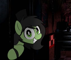 Size: 1134x955 | Tagged: safe, artist:pizzahutjapan, oc, oc:filly anon, earth pony, pony, animatronic, female, filly, five nights at freddy's, solo