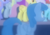 Size: 348x245 | Tagged: safe, screencap, blueberry cloud, derpy hooves, linky, parasol, rainbowshine, shoeshine, pegasus, pony, g4, my little pony: friendship is magic, season 1, the best night ever, at the gala, cropped, female, folded wings, haze, mare, standing, wings